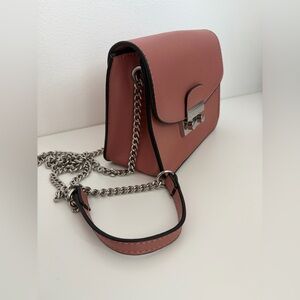 BCBGeneration Dusty Rose Crossbody with Silver Chain